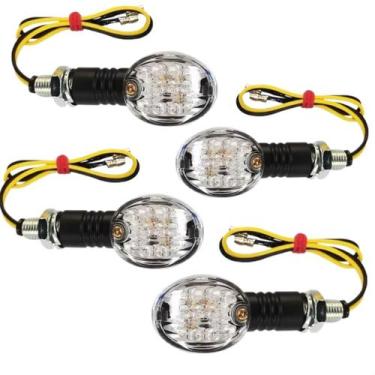Imagem de Kit Com 4 Piscas Seta Led Mini Oval Moto Universal Redondo - Allen