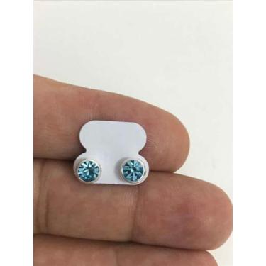 Imagem de Brinco Prata Legítima 950 Zircônia Azul - Lojas La&Amp;Ny, 5, Prata