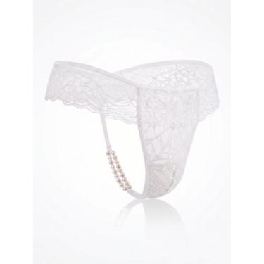 Imagem de Calcinha Masculina De Renda Com Babado E Detalhe Pérolas Conforto Luxo