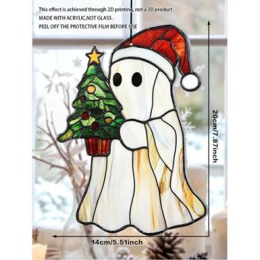 Imagem de Enfeite De Natal Em Acrílico Com Tema De Papai Noel Fantasma Para Pend