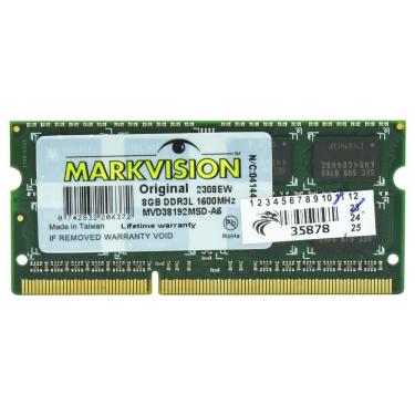 Imagem de Memória RAM para Notebook Markvision DDR3L 8GB 1600MHz com Desempenho e Durabilidade MVD38192MSD-A6