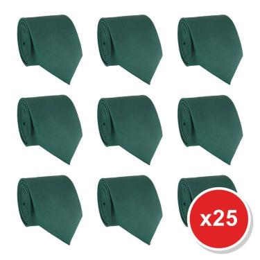 Imagem de Kit 25 Gravatas Masculina Social Slim Premium Tons de Verde Lisa Elegante Padrinhos Formatura Trabalho
