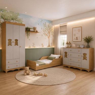 Imagem de Quarto Infantil Completo com Minicama Montessoriana Ternura Multimóveis MP4832