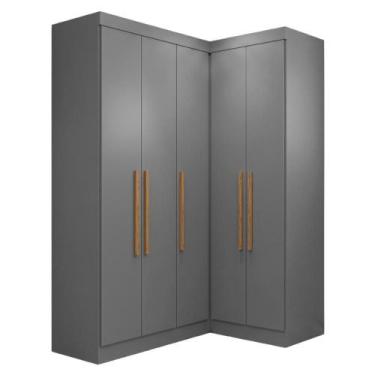 Imagem de Guarda Roupas Modulado de Canto Madrid com 5 Portas Maxel, Cinza