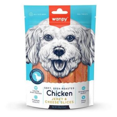 Imagem de Petisco para cachorro Wanpy Fatias de Frango e Queijo 100g
