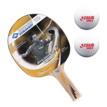 Imagem de Raquete Ping Pong Tênis De Mesa Classica Donic + 02 Bolas Dhs, Vermelh
