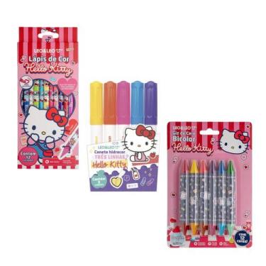 Imagem de COMP Kit de Pintura Hello Kitty Leo&Leo com Canetinhas, Giz de Cera e 