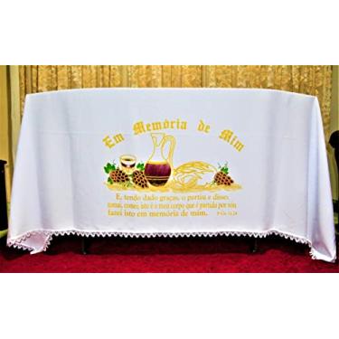 Imagem de Toalha Forro De Decoração Para Santa Ceia Branca 3