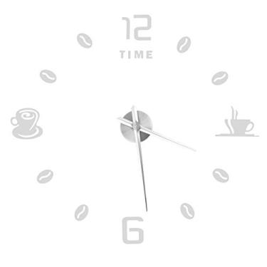 Imagem de Relógio de parede, relógio de etiqueta de espelho de design moderno, durável para artesanato de presente, negócios, presentes de feriado, presentes promocionais, decoração de casa(Prata)