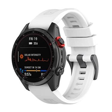 Imagem de FTRONGRT Pulseira de relógio de silicone macio de 22 mm para Garmin Forerunner 945, pulseira de substituição para Garmin Forerunner 945. Branca