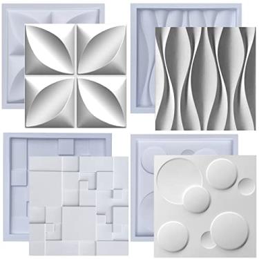 Imagem de Kit Formas de Gesso 3D e Cimento ABS pra Painel Revestimento de Parede FDG