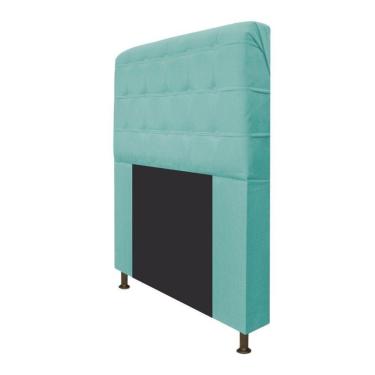 Imagem de Cabeceira 160Cm Queen Size Com Botonê Suede Azul Tiffany