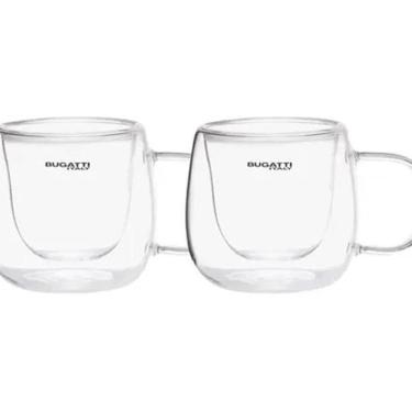 Imagem de Conjunto 2 Xícaras De Café Alça E Parede Dupla 100Ml Bugatti