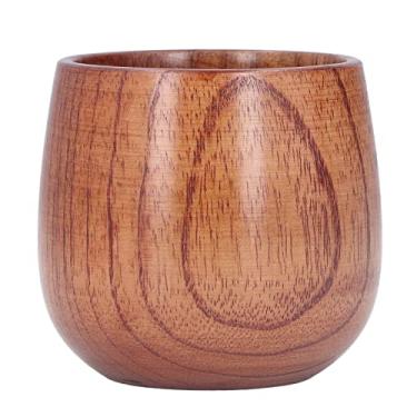 Imagem de Xícara de chá de madeira, chá de madeira natural vinho simples grande barriga caneca de madeira maciça para chá café água leite suco bebidas 118 g (grande)