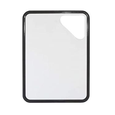 Imagem de Naxos Tábua de Corte Antiderrapante Branca com Cinza, antibacteriana e livre de BPA (atóxica) com abertura para transferência de alimentos., 802003