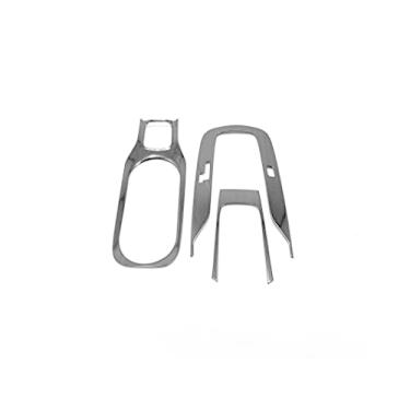 Imagem de GZBFTDH Painel de tampa do botão de mudança de marcha do carro para Toyota Corolla Cross 2022, acessórios de aço inoxidável consoles centrais botas de mudança moldura LHD (titânio escovado)