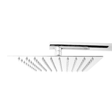 Imagem de Chuveiro Piscina Jardim Quadrado Solar a Gás Inox Com Braço De 38cm 20x20