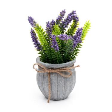 Imagem de Vaso Rústico Com Flor De Lavanda Artificial Decoração - Barrettomegast