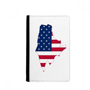 Imagem de Maine USA Mapa Estrelas Listras Bandeira Forma Porta Passaporte Notecase Burse Carteira Capa Cartão Bolsa, Multicolor