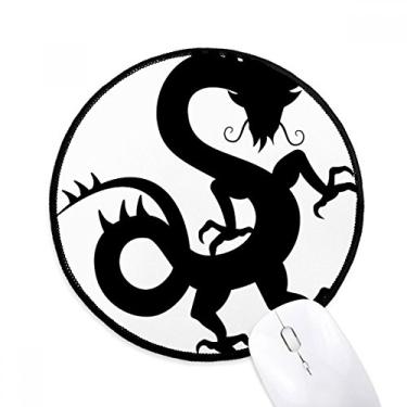 Imagem de DIYthinker Dragon Outline China Padrão Chinês Mouse Pad Desktop Office Tapete Redondo para Computador