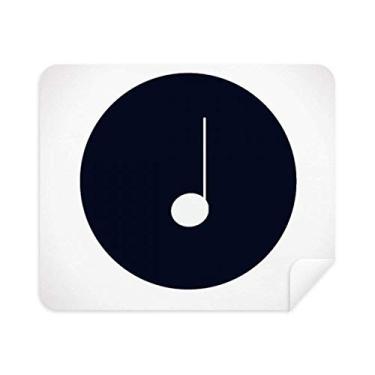 Imagem de DIYthinker White Music Crotchet Notes Pano de limpeza preto Limpador de tela 2 peças Tecido de camurça