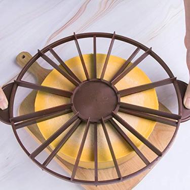 Imagem de Marcador de porção de bolo, cortador de cheesecake 10/12 fatias cortadores de torta ABS divisor de bolo marcador de porção com alça para assar pastelaria (26,8 cm/10,6 polegadas)