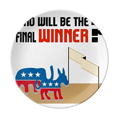 Imagem de Prato decorativo de porcelana da Last Election Winner Who