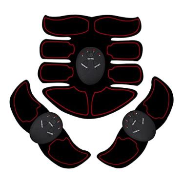 Imagem de Galori tônico muscular abdominal Estimulador Smart Abs Tônico para Músculo Abdominal Abs Muscle Trainer 6 Modos 9 Níveis Intensidade Body Fitness Modelagem de Massagem Patch Unisex Alimentado por Bate