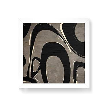 Imagem de Arte Maníacos Quadro decorativo com moldura caixa branca em Madeira - Formas Orgânicas Textura - 30x30cm