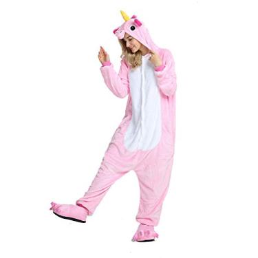 Imagem de Fantasia Kigurumi Unicórnio Rosa Festa do Pijama Tamanho: PP 8 a 10 anos