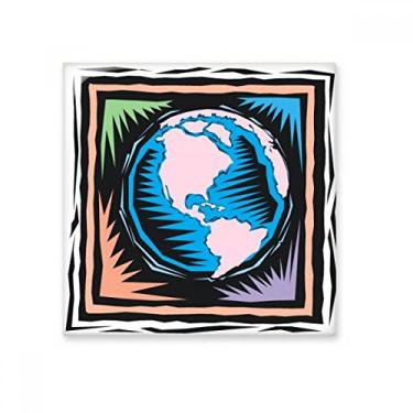 Imagem de Azulejo de cerâmica misteriosa Terra azul elemento mexicano gravando azulejo brilhante decalque de pedra adornada tijolo vitrificado