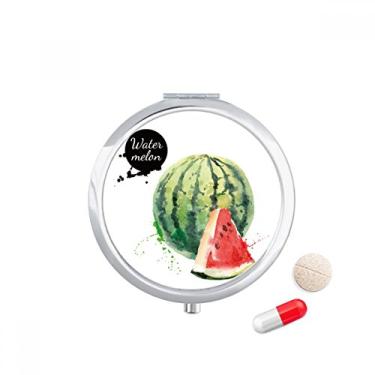 Imagem de Watermelon Fruit Tasty Healthy Watercolor Pill Case Pocket Medicine Storage Box Dispenser Recipiente
