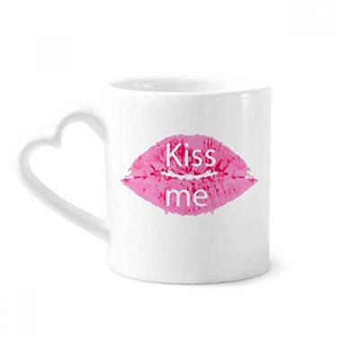 Imagem de Caneca de café de cerâmica para o Dia dos Namorados Kiss Me da Pink Lip