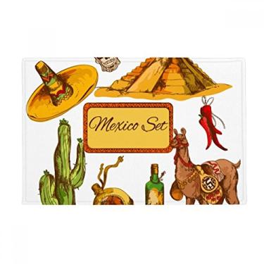 Imagem de DIYthinker Sombrero – Tapete de chão mexicano com pirâmide do México – Tapete antiderrapante para porta de banheiro