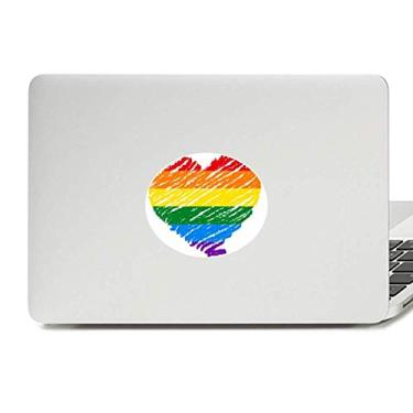 Imagem de Arco-íris Gay Coração LGBT Vinil Emblema Gráfico Laptop Adesivo Notebook Decalque