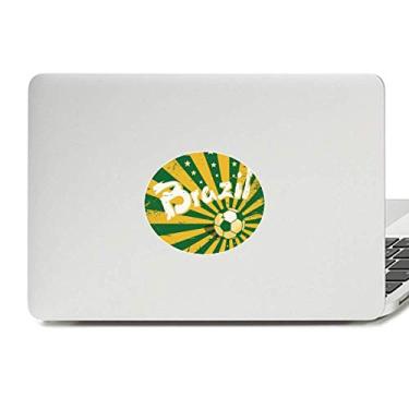 Imagem de Adesivo decalque de notebook com emblema de vinil da cultura do Brasil, verde-amarelo