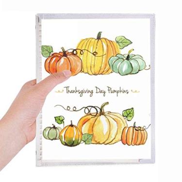 Imagem de Caderno com estampa de dia de Ação de Graças de desenho animado, diário de folhas soltas recarregável