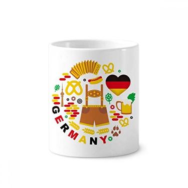 Imagem de Suporte para caneta de escova de dentes com bandeira da alfândega alemã com suporte de cerâmica