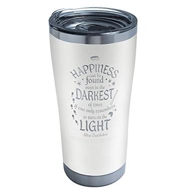 Imagem de Tervis Harry Potter com paredes triplas - Caneca térmica gravada com citação de felicidade mantém as bebidas frias e quentes, 590 ml, branca geleira