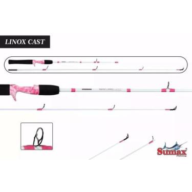 Imagem de Vara 2 Partes Carretilha Sumax Linox 4-8 Lbs Slc-150L Branca E Rosa