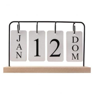 Imagem de Calendário Permanente De Mesa Madeira Home Office Decoração