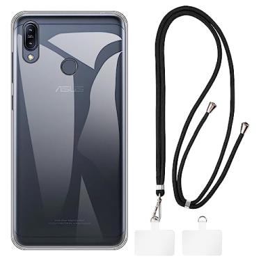 Imagem de Shantime Capa Asus Zenfone Max M2 ZB633KL + cordões universais para celular, pescoço/alça macia de silicone TPU capa protetora (15,9 cm)
