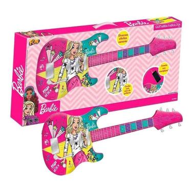 Imagem de Brinquedo Guitarra Fabulosa Barbie Função Mp3 Player - Fun