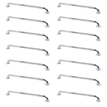 Imagem de Alça de Apoio Barra Inox Kit 14 Unidades 70cmSegurança Idoso Deficiente Cadeirante Box Banheiro Corrimao Suporte Acessibilidade
