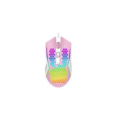 Imagem de Mouse Gamer Redragon Reaping Elite RGB, 32000 DPI, 6 Botões, Rosa e Branco - M987PW-P