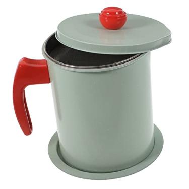 Imagem de HEMOTON Filtro Pote De Oleo Panela De Gordura Pote De Filtro De Gordura Lata De Óleo Tampa Armazenamento De Óleo Pode Filtro De Gordura De Metal Pote De Óleo Frito Plástico Panela De Óleo