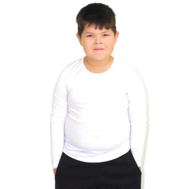 Imagem de Camisa Camiseta Térmica Infantil Unissex Segunda Pele Manga Longa (6, Branco)