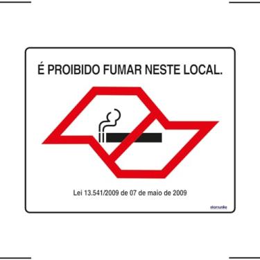 Imagem de Placa De Sinalização É Proibido Fumar Neste Local 25x20 Ekomunike - P-5/2 F9e