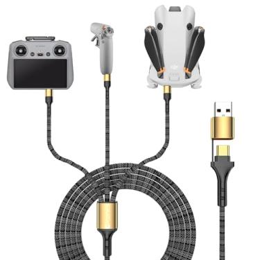 Imagem de Craznick Charger Cable for DJI Neo/Mini 4K/Mini 4 Pro/Mini 3 Pro/Mavic 3 Pro/Mini 2 SE/Air 3/Avata 2/FPV Accessories 3-in-2 Fast Charging Cable USB Type-C 5A Cord for DJI Drone Battery Charger 5FT