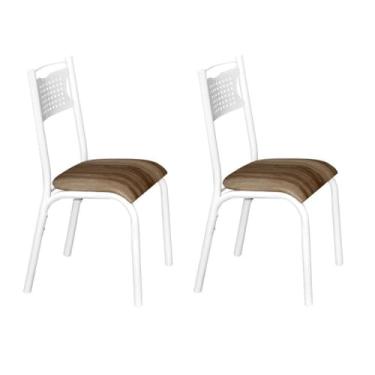 Imagem de Conjunto com 2 Cadeiras para Sala de Jantar Poeme Branco/capuccino